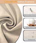 Close-up of cloud-soft, waterproof, removable cotton cushions for Outdoor Hanging Egg Chair With Stand And Rain Cover