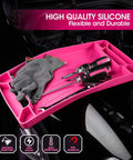 Flexible Silicone Tool Tray 3 Pack For Mechanics And Your Home Shop, Heat And Chemical Resistant Tool Organizer In Pink with tools