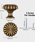 Antique Brass Cabinet Knobs 30 Pack For Kitchen Cabinets And Dresser Drawers Zinc Alloy Hardware Handles Floral Design