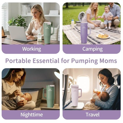 Reusable Breastmilk Storage Bottle With Insulated Cooler Keeps Baby Feed Fresh For 24 Hours Travel Ready Mom Hacks Best Steal shown in home, camping, nighttime, and travel settings.