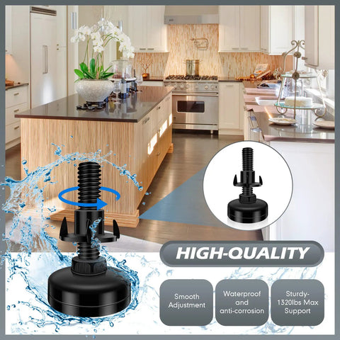 High-quality heavy duty adjustable furniture leveling feet set ten pack with T nut kit three eighths inch sixteen thread leg levelers.