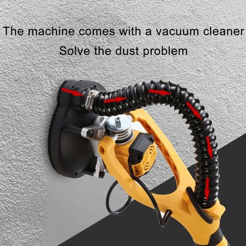 Badass Cordless Brushless Angle Grinder Featuring Variable Speed Control And A Tough Pure Copper Motor equipped with vacuum attachment.