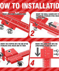 Installation guide of Time Saving Cabinet Hardware Jig Kit With Dual 32 Inch And 16 Inch Sizes showing step-by-step procedure.
