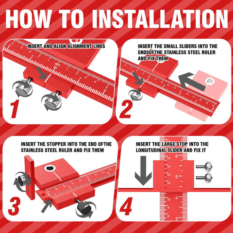 How to install Premium Extended Cabinet Hardware Jig Kit For 32 Inch And 16 Inch Drawers With Heavy Duty Aluminum Build To Speed Up Installations Without Measuring Hassle For Easy DIY Remodeling Projects Right Now on red aluminum ruler