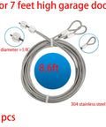 8.6 Ft 304 Stainless Steel Safety Garage Door Cable Set For 7 Ft Torsion Spring Doors Heavy Duty Opener Extension Two Pack