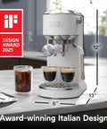 Compact Espresso And Cold Brew Coffee Maker Featuring Built In Milk Frother Wand For Next Level Iced Lattes Smooth Hot Drinks And Straight Up Barista Quality Blends Daily on countertop with iced coffee.