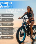 Woman riding Badass 9000W Dual Motor Electric Bike For Adults on beach, showcasing six riding modes