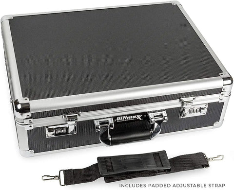 Medium Aluminum Hard Case With Pre Cut Foam For Easy Travel And Storage Of Drones And Gear For DJI Mavic Series shown with strap.