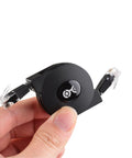 Compact view of 2-Pack 3Ft Retractable Ethernet Cables Cat5e For Gigabit Networking 10 100 1000 Mbps RJ45 Travel Friendly