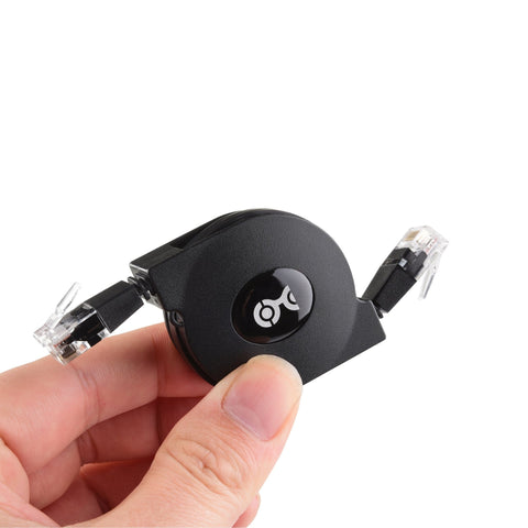 Compact view of 2-Pack 3Ft Retractable Ethernet Cables Cat5e For Gigabit Networking 10 100 1000 Mbps RJ45 Travel Friendly