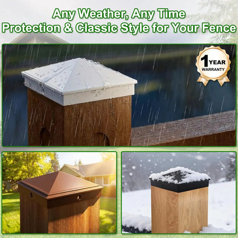 Heavy Duty Aluminum Pyramid Post Cap For 6 By 6 Wood Posts Matte Black Powder Coated Finish Weather Resistant