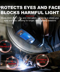 Welder using Auto Darkening Welding Helmet With Large 3.94 By 2.64 Inch Viewing Window True Color Lens Four Arc Sensors