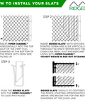 Installation instructions for Ridged Slat Privacy Slat For 3 To 8 Foot Chain Link Fence Black Single Wall Bottom Locking Slat Durable United States Made For 4 Foot Posts And All Heights Weather Resistant Construction For Extra Privacy And Easy Install No Peek Neighbors.