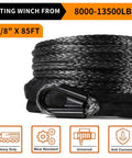 3/8 Inch Dyneema Winch Rope 85 Feet 27,500 Lb Heavy Duty UHMWPE Synthetic Cable With Protective UV Resistant Sleeve