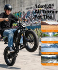 Spark D1 Fat Tire Electric Bike For Teens And Adults, 1500W Peak Motor, 48V 10.4Ah Battery, 16 Inch eBike With 20 Plus MPH Top Speed, Easy City Cruising And Trail Riding, Black on graffiti wall