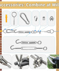 One Eighth Inch Wire Rope Kit With 300 Ft Vinyl Coated Stainless Steel 7x7 Cable for accessories and connectors