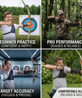 Archers using Ultra Breathable Archery Arm Guard For Compound And Recurve Bow With Two Or Three Adjustable Elastic Straps outdoors and indoors