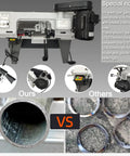 Heavy Duty Benchtop Horizontal Vertical Bandsaw, 110V 1/2HP Metal Cutting Saw showing features and comparisons for cutting precision.