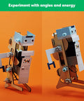 Jumping Robot STEM Kit Building Set For Kids Ages 9 And Up Learn Real World Science And Engineering As You Build Customize And Tweak Jump Performance And Look Totally Dope Science Gift spring-powered robot shown from two angles
