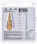 Packaged Step Drill Bit Set For Metal And Wood, 3 Piece Titanium Nitride Coated, 31 Hole Sizes, Hex Shank, Dewalt DWA1790IR