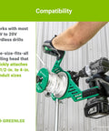 Greenlee G1 Versi-Tugger Handheld Cable Puller with drill attachment, pulling head for 1/2-in to 4-in conduit sizes.
