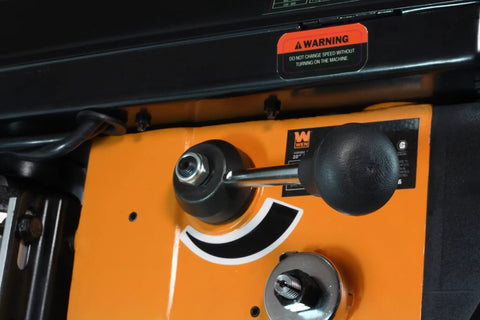 Close-up of 10 Inch Benchtop Drill Press With Beefy 6.2 Amp Variable Speed Motor, Cast Iron Frame, Laser Guide, And Digital RPM Readout From 530 To 3100 DP1062V