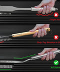 Comparing three grill brushes highlighting the benefits of Grill Brush And Scraper With 16.5 Inch Stainless Steel Bristles For Outdoor Grills.