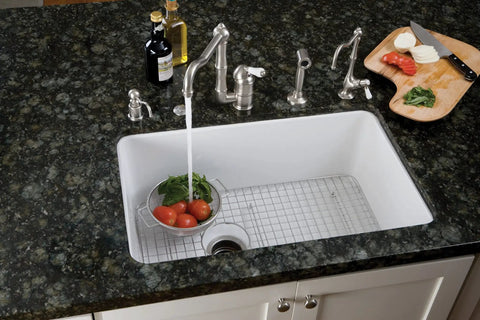 Stainless Steel Wire Sink Grid For 6307 Allia Kitchen Sinks, 26 1/4 Inch By 15 1/4 Inch, Biscuit Vinyl Coated With Plastic Feet To Protect Bottom, Fits Under Mount Sinks