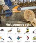 100 Ft Heavy Duty Extension Cord 16 Gauge Black Indoor Outdoor Water Resistant SJTW 3 Prong Grounded for tools like chainsaw, lawnmower.