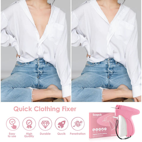 Handheld Stitch Gun For Clothes With 5mm Fine Needle for Quick Clothing Fixer with shirt illustration and tool package