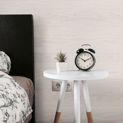 Wood Grain Peel And Stick Contact Paper For Cabinets And Drawers, Waterproof Self Adhesive Vinyl Wallpaper on wall behind table