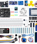 Uno Project Super Starter Kit For Beginners With A 22 Lesson PDF Tutorial Electronics Lab components spread out