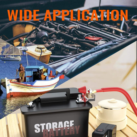 Beefy Heavy Duty MRBF Terminal Fuse Block Kit For Marine And Off Road Use, 300A 58V with battery, boat, engine application