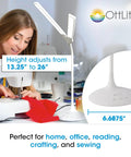 Dual Shade LED Desk Lamp With Three Color Temperature Modes, Auto Shutoff Timer, Adjustable Neck And Touch Activated Controls