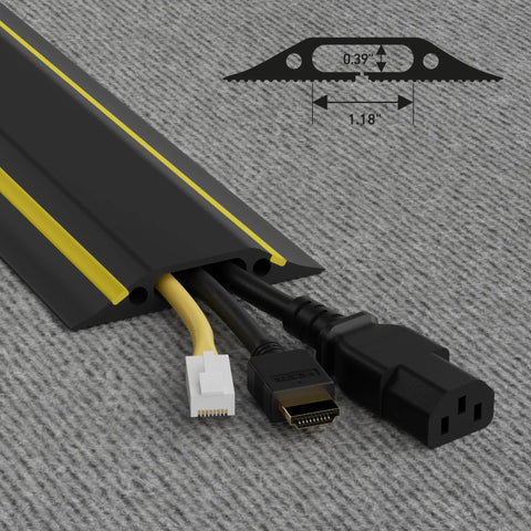 6ft Floor Cord Cover Linkable Cable Protector for Hiding Extension Cords and Preventing Trip Hazards Built Tough PVC