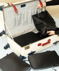 Packing suitcase with Ultralight Six Piece Compression Packing Cubes Set For Travel Organizer Luggage And Backpack Durable 70D Black Fabric