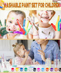 Children using All In One Totally Kid Friendly Washable Art Set With 280 Pcs Acrylic Paints 20 Gouache Watercolor Sets