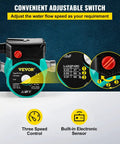 Hot Water Recirculating Pump 93W 110V With Stainless Steel Head, Convenient Adjustable Switch, Three Speed Control, Sensor