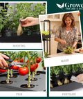 Person using 60 Pod Vertical Hydroponic Garden System With Smart Full Spectrum Grow Lights And Auto Water Circulation