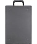 Built Tough Thirty Six Slot Cell Phone Locker Wall Mount With Matched Key Lock and Soft Inner Padding Black Steel Alloy back view with handle.