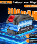 21V Cordless Weed Wacker With Adjustable Pole 4 In 1 Lightweight Weed Eater Brush Cutter Battery shown with 2000mAh capacity