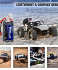 Dope 7.4V 1100mAh 2S LiPo RC Battery With 35C Continuous Burst 70C Peak Dean Style T Plug for RC cars with off-road vehicle