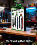 Six Piece Socket Organizer Rail Set With 360 Degree Swivel Clips box on workbench in a garage setting