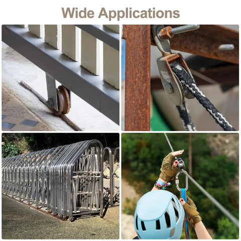 Two Pack 2.7 Inch U Groove Sliding Gate Casters With Bracket For Inverted 0.98 Inch U Track, used on gates and rail systems