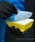 Flexible Polishing Sheets Starter Kit For Auto Detailing With K2000 To K3000 Grits 15 Sheets Plus Interface Pad And Hand Block Ultra Fast Cutting Power That Keeps Buffing Quick And Easy held in hand