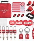 OSHA Compliant Lockout Tagout Kit 58 Piece Pro Grade Electrical Safety Set With Padlocks, Hasps, Circuit Breaker Locks, Tags, Bag