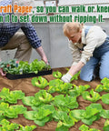 Biodegradable Paper Weed Barrier For Garden Beds Three 100 Foot Rolls installed with people planting lettuce on paper