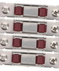 Heavy Duty Stainless Steel Sash Roller Double Wheel Pulley 4 Pack for Sliding Windows and Doors Smooth Silent Operation Fits Standard Tracks Rugged Construction Replaces Old Parts Runs like New Gets the Job Done Fast close-up view of roller components with dual wheels.