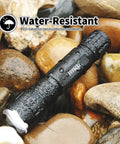 1200 Lumen Tactical Flashlight With M Lock Mount, Dual Switch Momentary And Constant On, Rainproof And Shockproof, on wet rocks