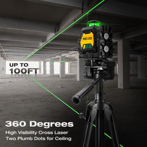 Pro Grade 360 Degree Laser Level With Tripod Plumb Dots And Cross Line Self Leveling IP54 Rechargeable in use on construction site